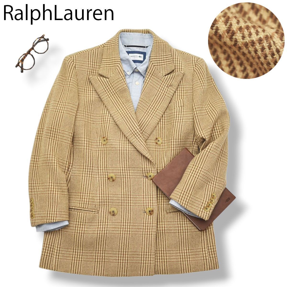 【極美品】　ラルフローレン　ジャケット　アルパカ混　1B キャメル　M ポロ ラルフ ローレン POLO RALPH LAUREN ケーブルニット ウール