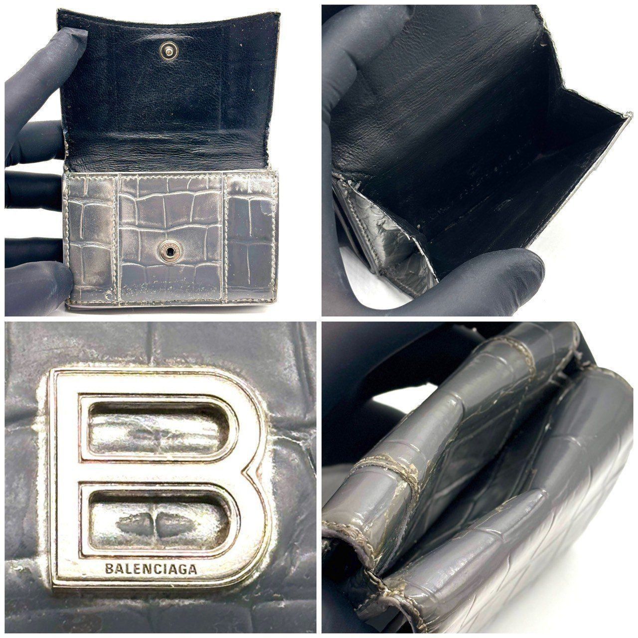 装いを格上げする黒】 BALENCIAGA バレンシアガ 三つ折財布 アワー