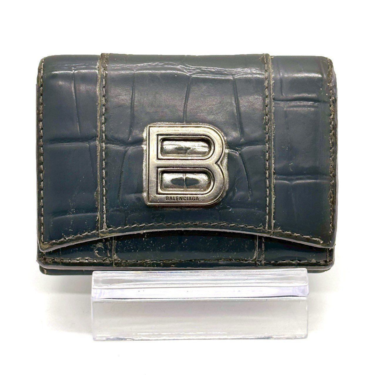 装いを格上げする黒】 BALENCIAGA バレンシアガ 三つ折財布 アワー