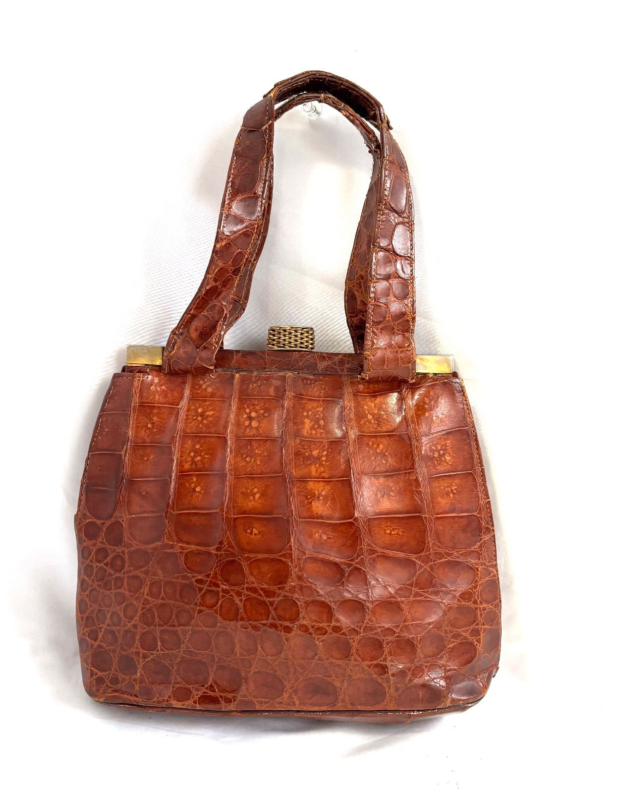 新品 未使用 Crocodile クロコダイル、1枚革のワニ革製のセカンド 