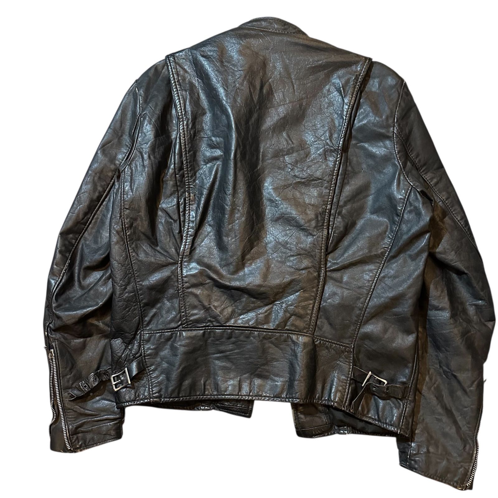70s brooks riders leather jacket single made in USA zip‪✕‬ / 70