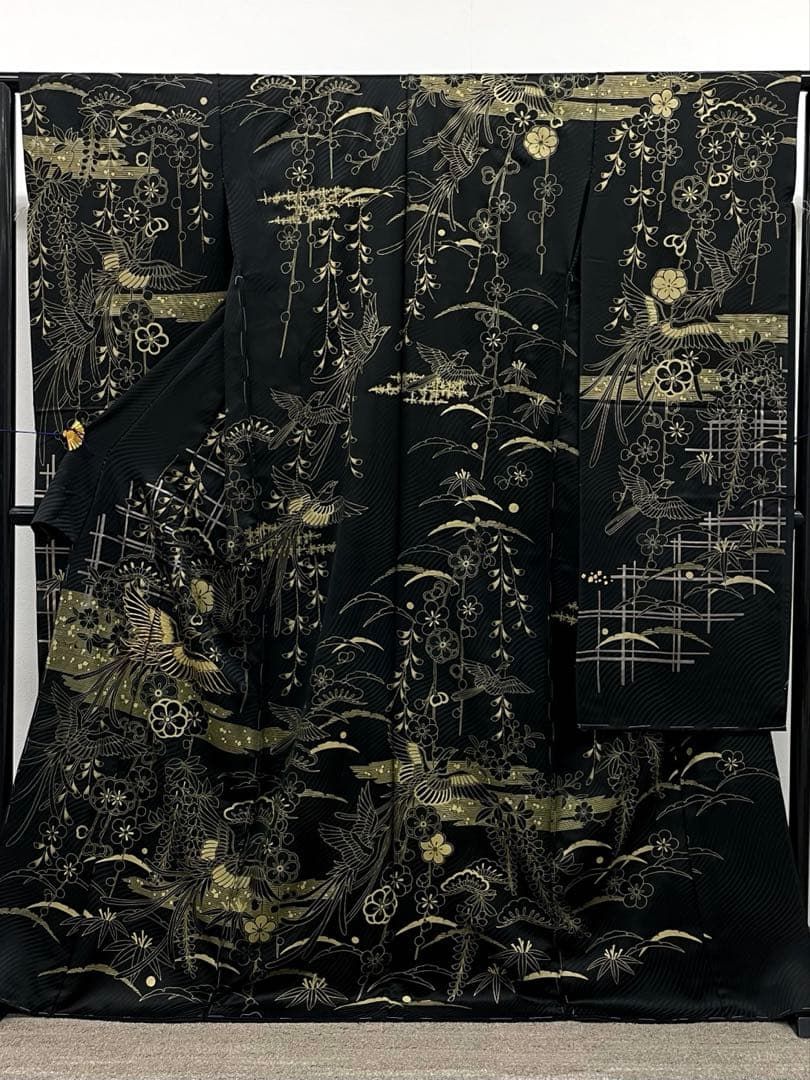 振袖 仮絵羽 舞台衣装 金駒 金彩 鳳凰 正絹 未仕立て品 八掛付 MOK855