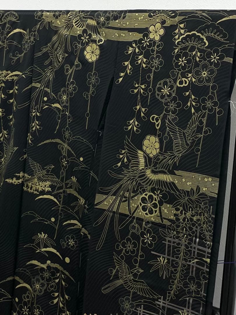 振袖 仮絵羽 舞台衣装 金駒 金彩 鳳凰 正絹 未仕立て品 八掛付 MOK855