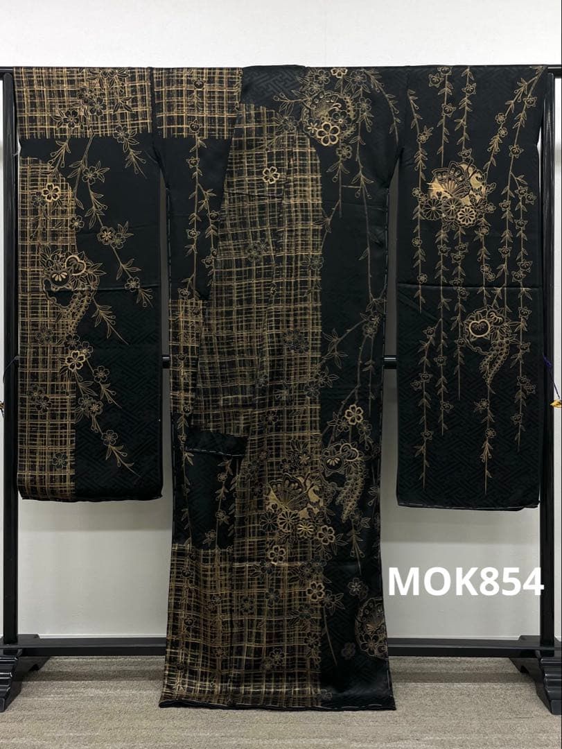 振袖 仮絵羽 舞台衣装 金彩 雪輪 正絹 未仕立て品 八掛付き MOK854