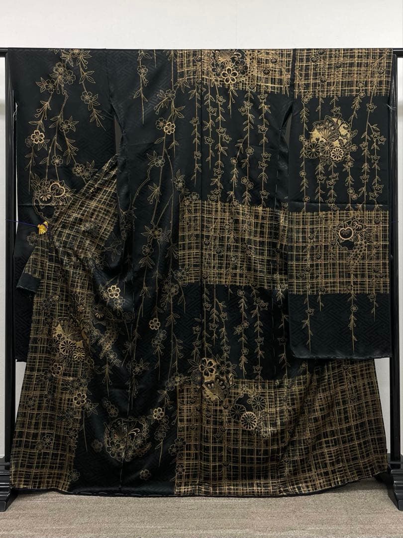 振袖 仮絵羽 舞台衣装 金彩 雪輪 正絹 未仕立て品 八掛付き MOK854