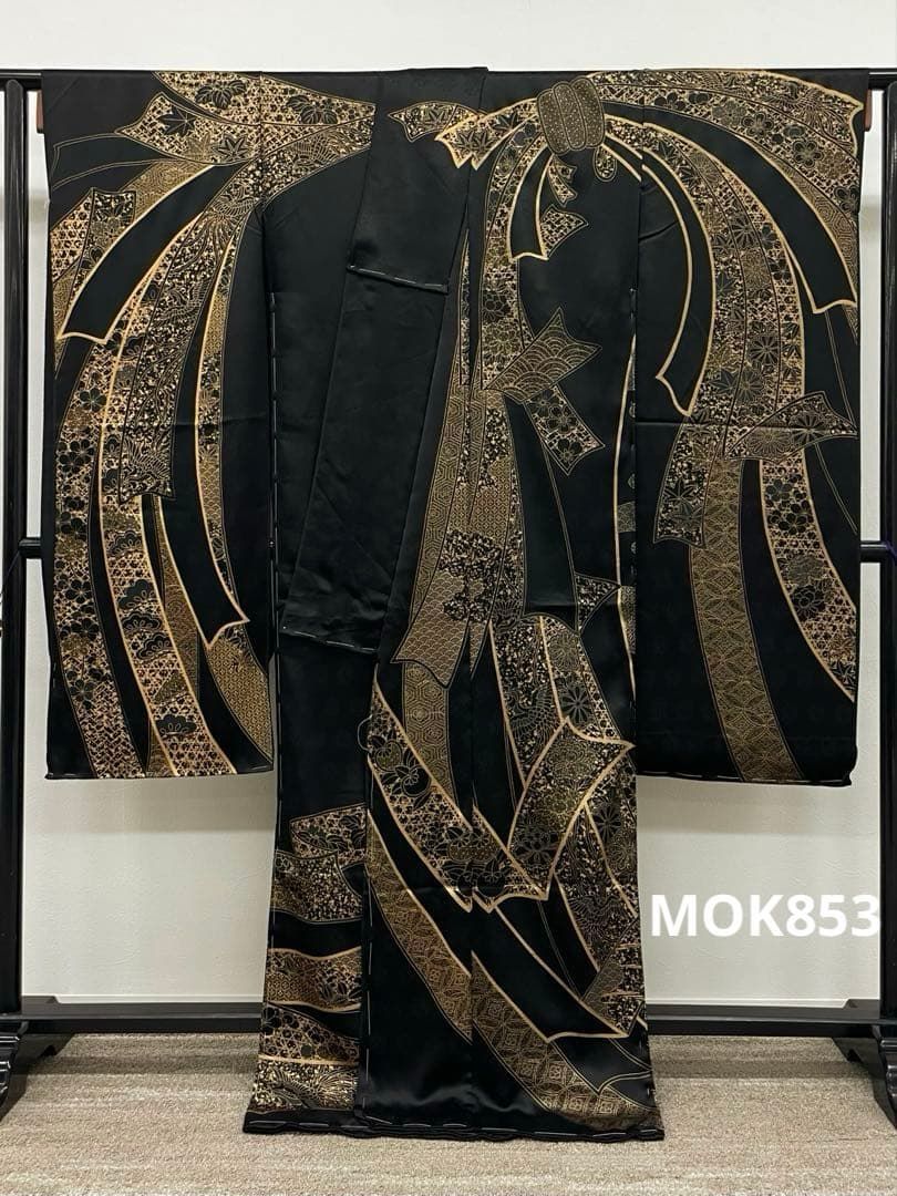 振袖 仮絵羽 舞台衣装 金彩 束ね熨斗 正絹 未仕立て品 八掛付き MOK853