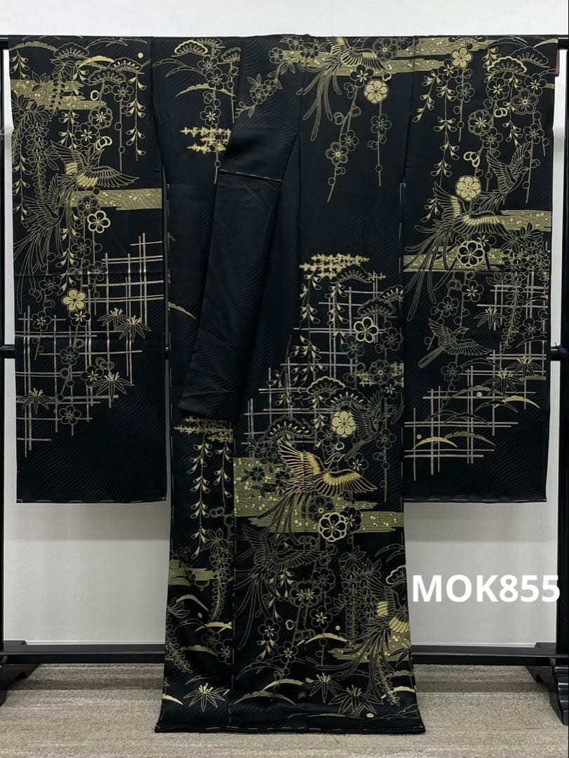 振袖 仮絵羽 舞台衣装 金駒 金彩 鳳凰 正絹 未仕立て品 八掛付 MOK855