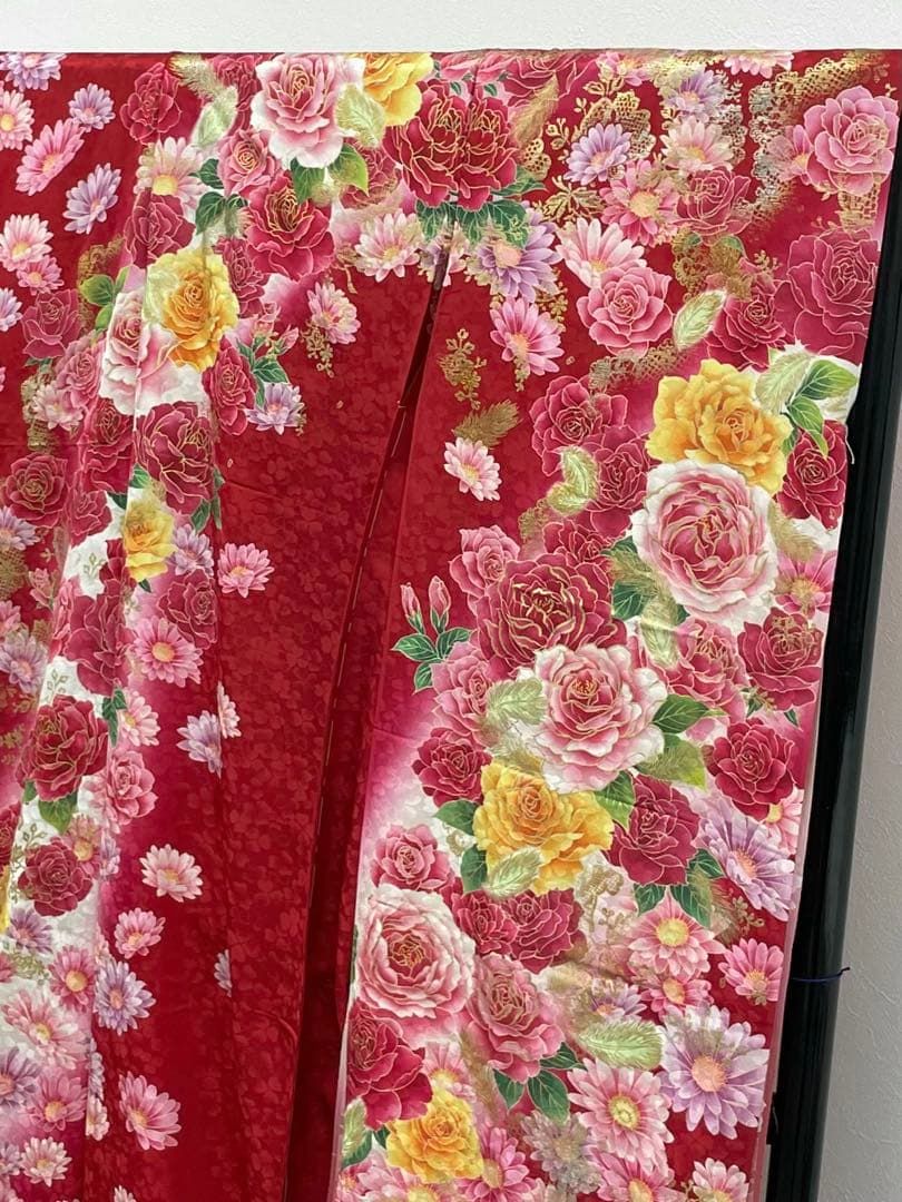 ブランド振袖 假屋崎省吾 仮絵羽 京友禅 正絹 未仕立て品 八掛付 