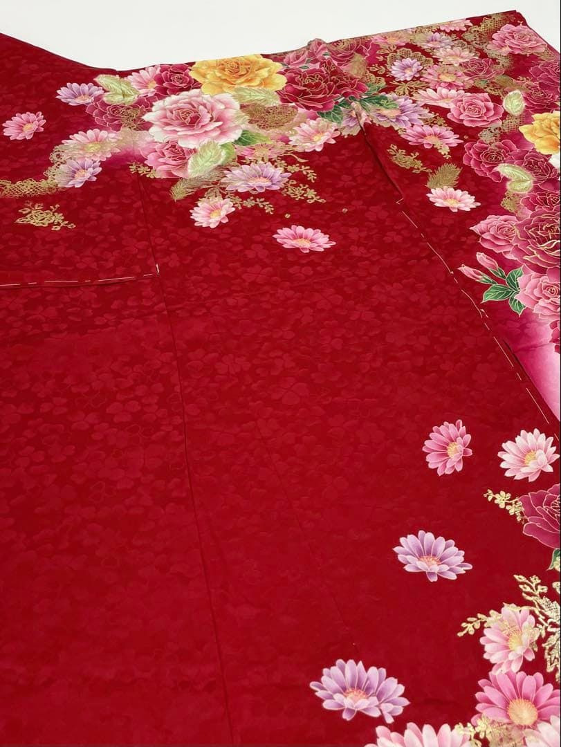 ブランド振袖 假屋崎省吾 仮絵羽 京友禅 正絹 未仕立て品 八掛付 