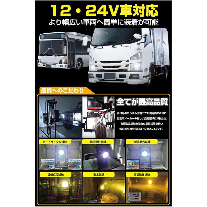 M's Basic by IPF ヘッドライト フォグランプ LED 車用 H8/11/16 5400lm 6000K ホワイト 12V24V兼用 2本入 新車検対応 ドライバーユニット一体型 冷却ファン内蔵 コンパクトサイズ 取付簡単 AMZ-HL001 1