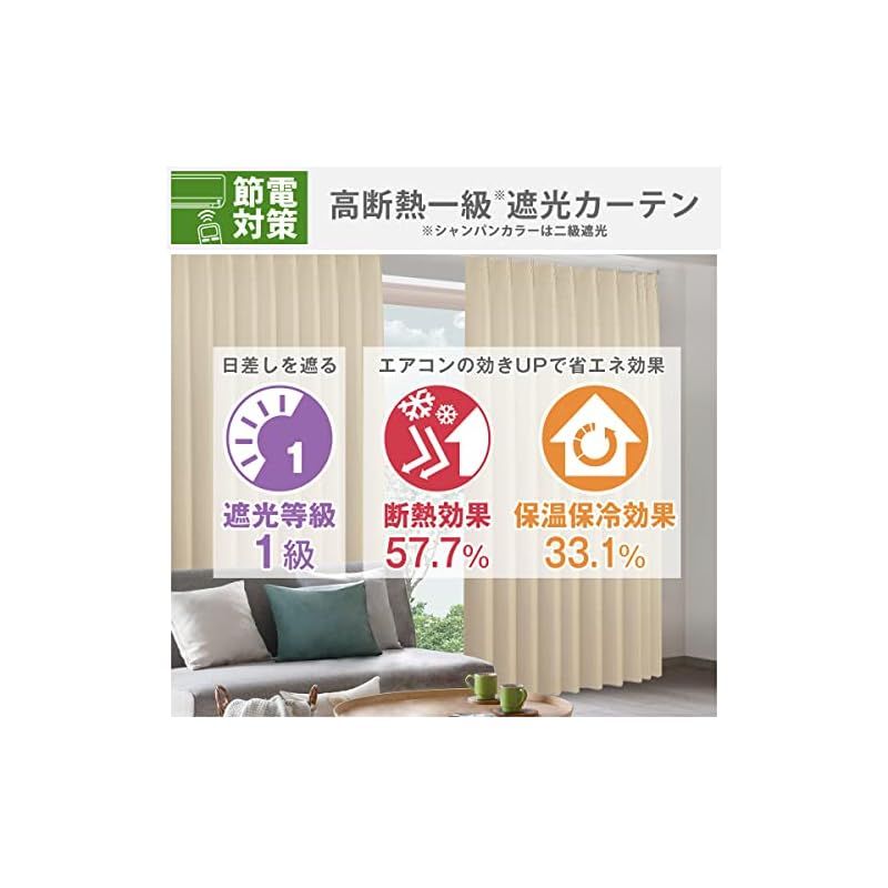 カーテンくれない 1級 遮光カーテン「K-wave-D-plain」 日本製 防炎