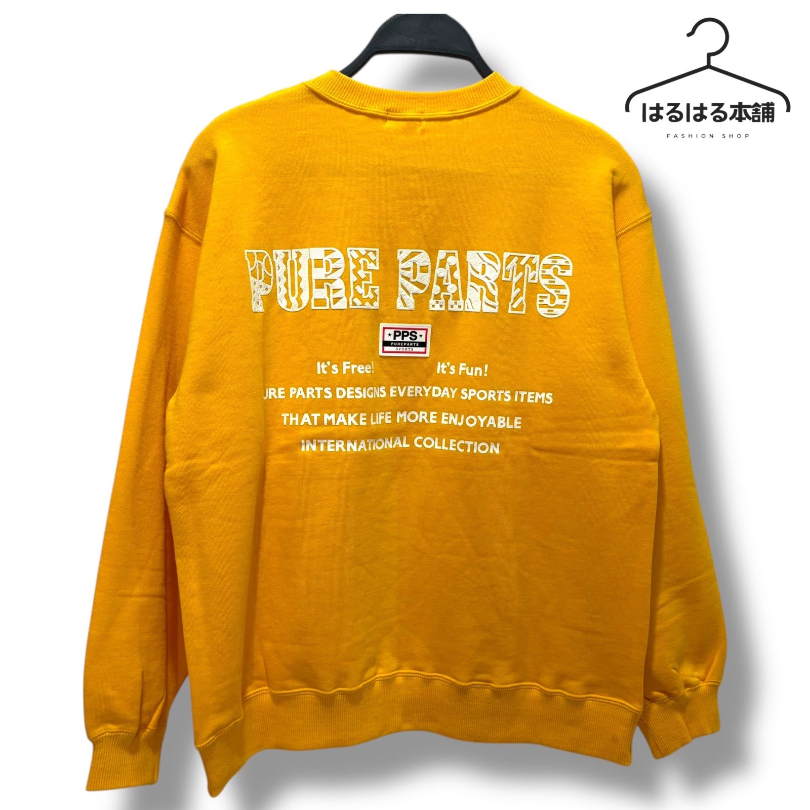 PPS／黄色／イエロー／長袖／トップス／トレーナー／カジュアル／模様