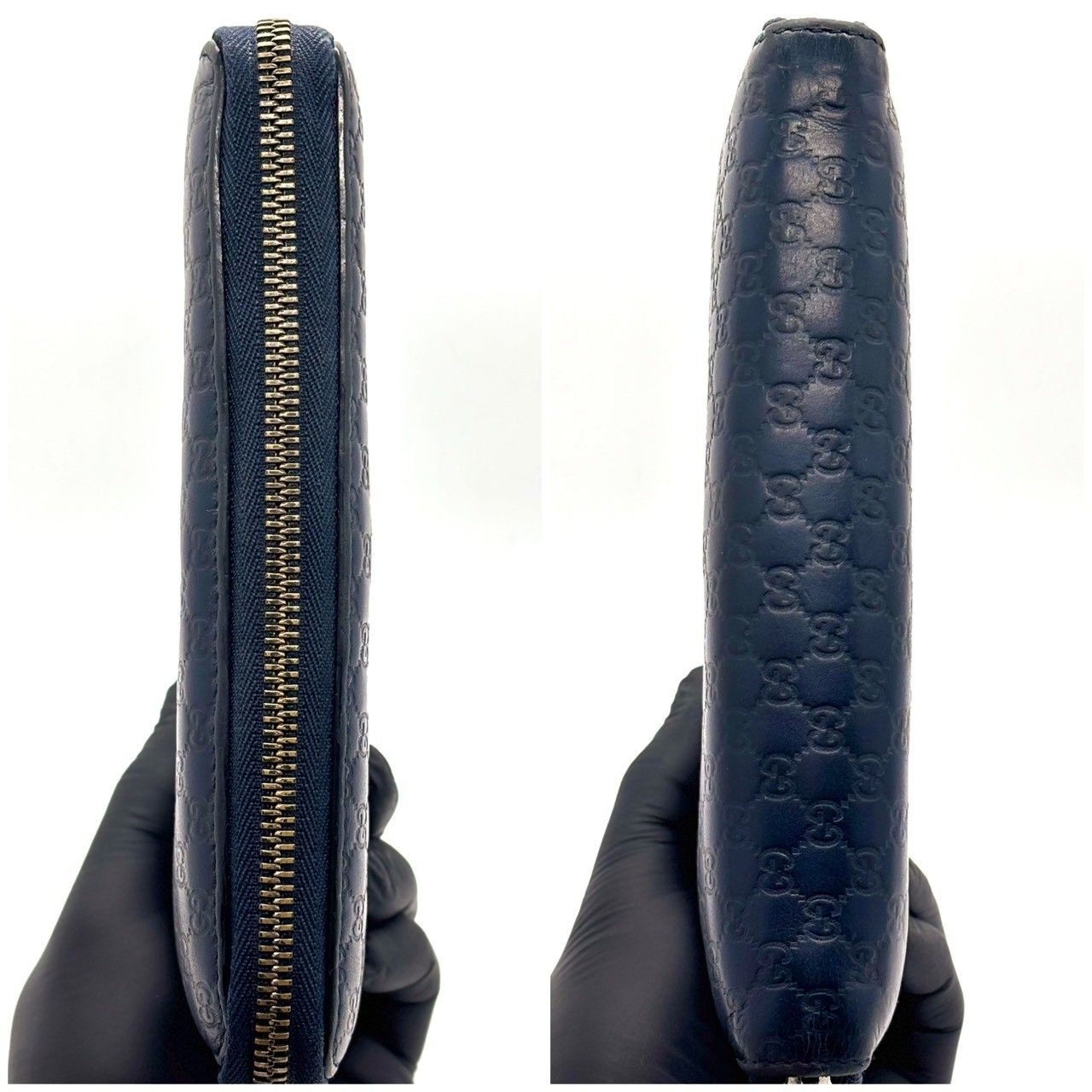 品格をまとう深紺の美】 GUCCI グッチ ラウンドファスナー マイクロ