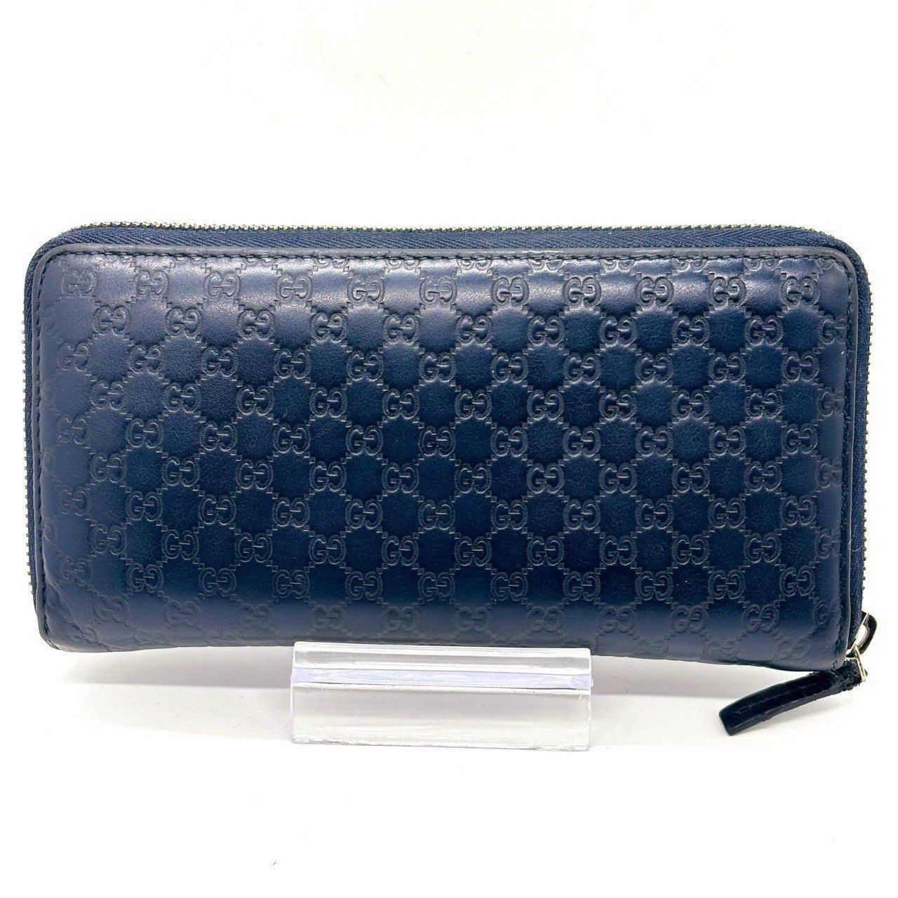 品格をまとう深紺の美】 GUCCI グッチ ラウンドファスナー マイクロ