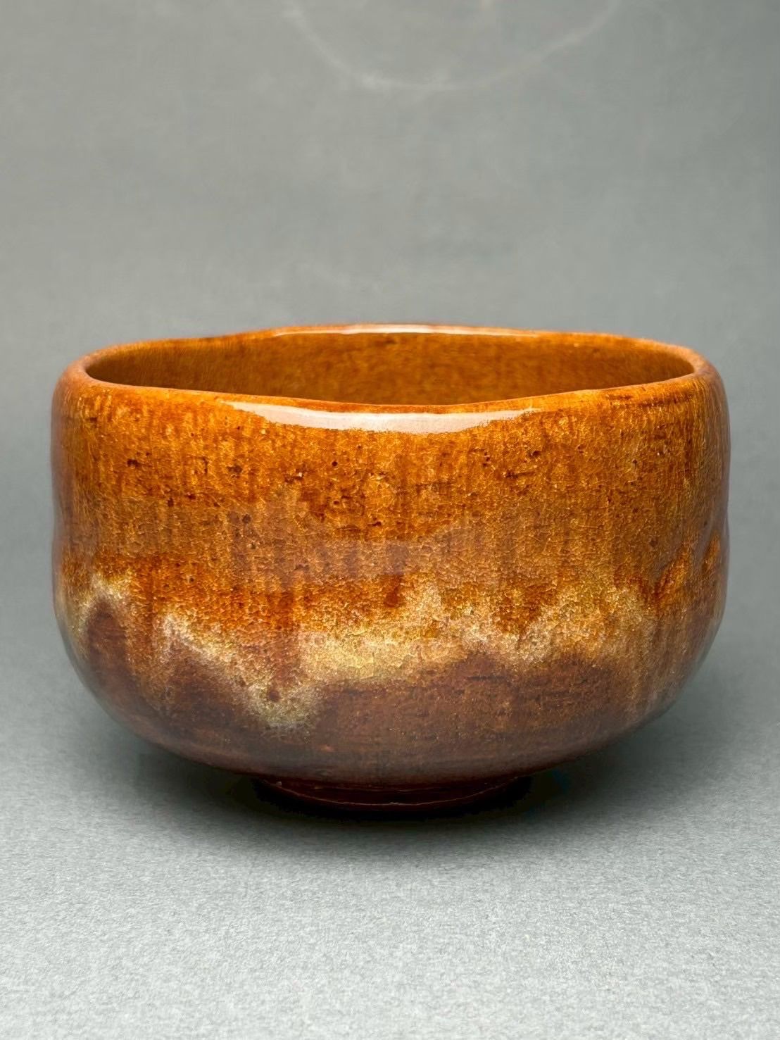 幽玄】木村正樹 大樋焼 大樋 茶盆 共箱 飴釉 茶道具 抹茶碗 茶道具 共