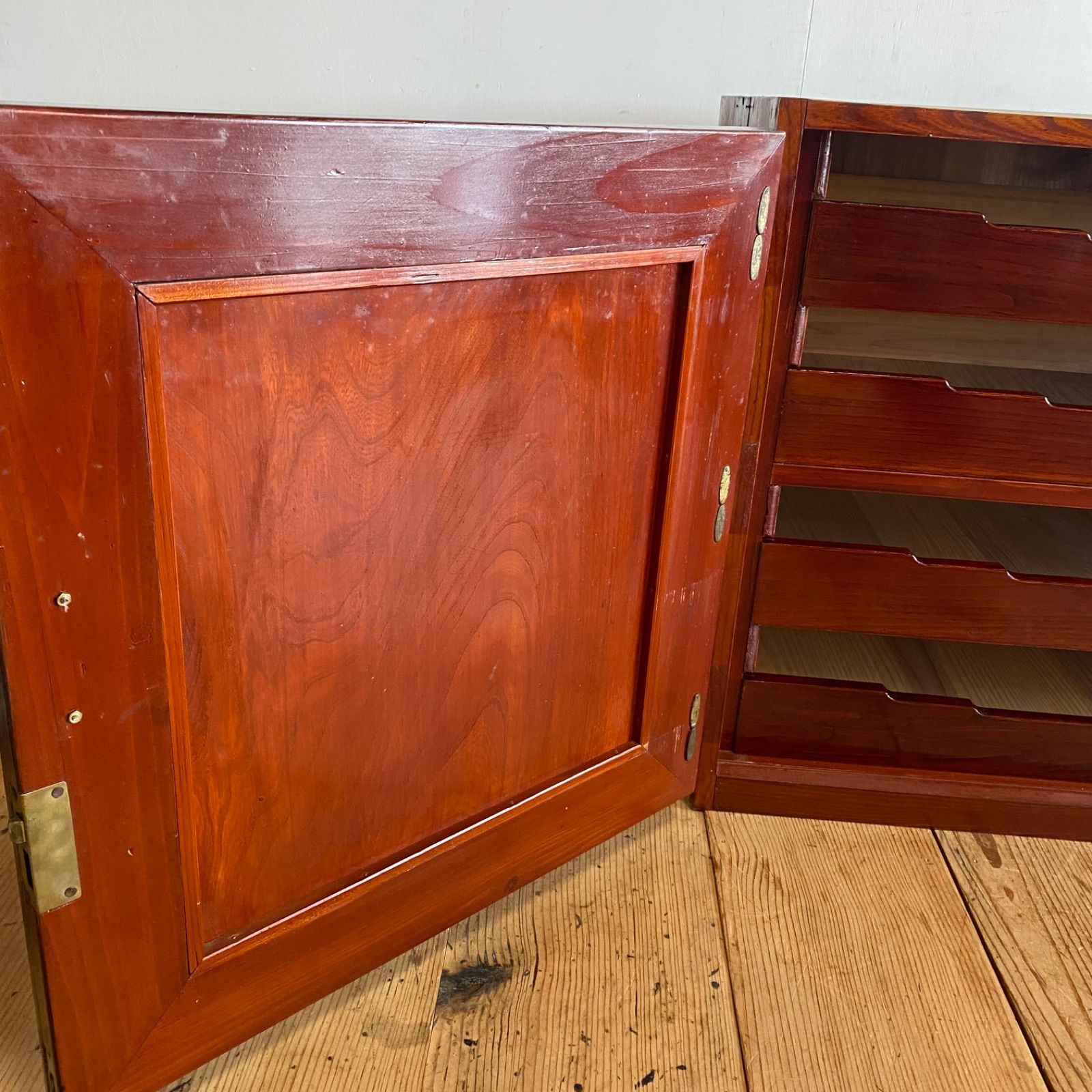 アンティーク チェスト 箪笥 ローボード テレビ台 昭和レトロ 4段 無垢