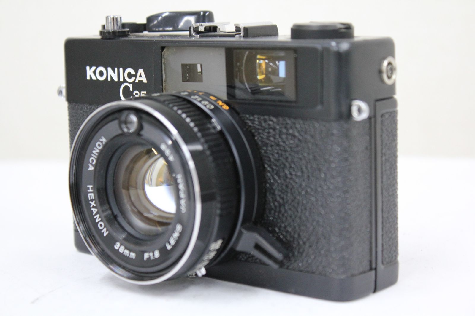 返品保証】 コニカ KONICA C35 FD ブラック HEXANON 38mm F1.8 レンジ