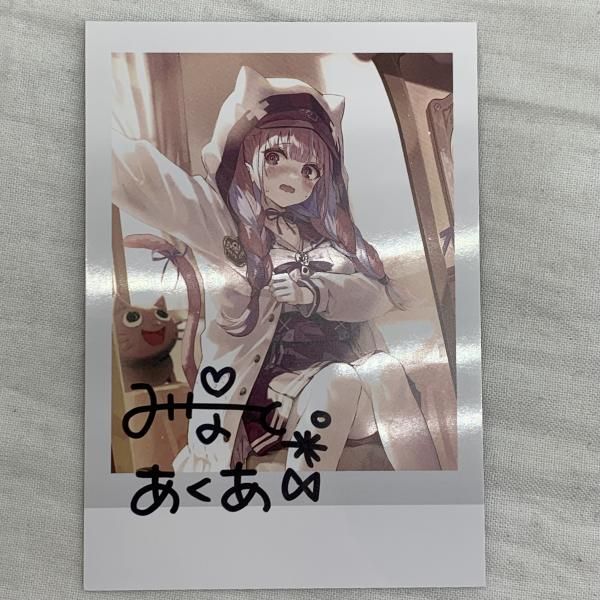 中古】湊あくあ ホロライブ 5周年記念 直筆サイン チェキ風ブロマイド