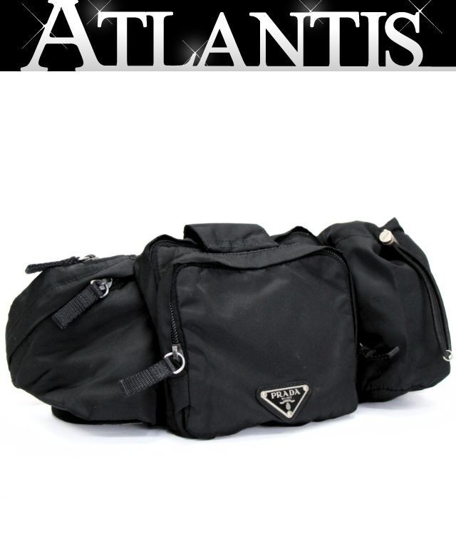 プラダ PRADA 三角ロゴ ウエストバッグ ボディバッグ ナイロン 黒