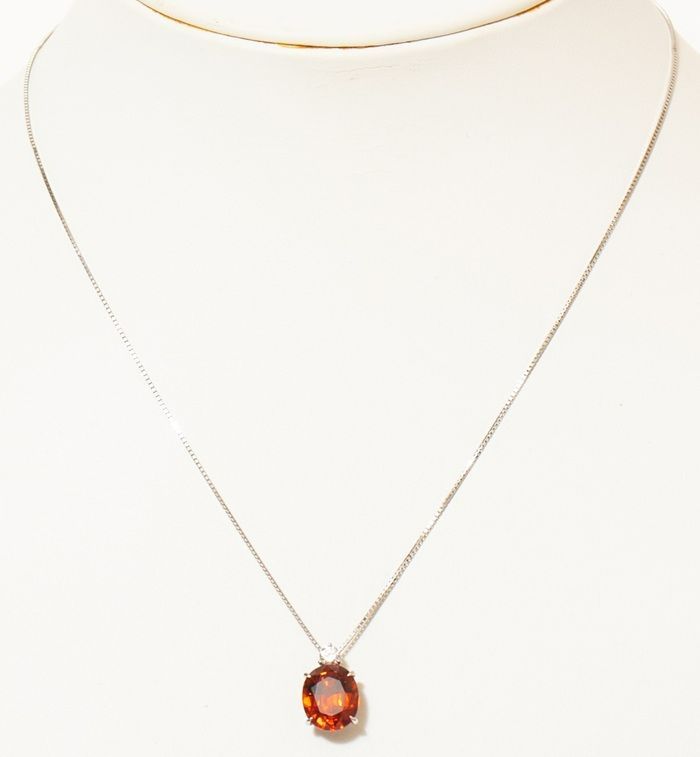 Pt900/850 ガーネット・ダイヤモンド ネックレス 品番g24-114 - メルカリ