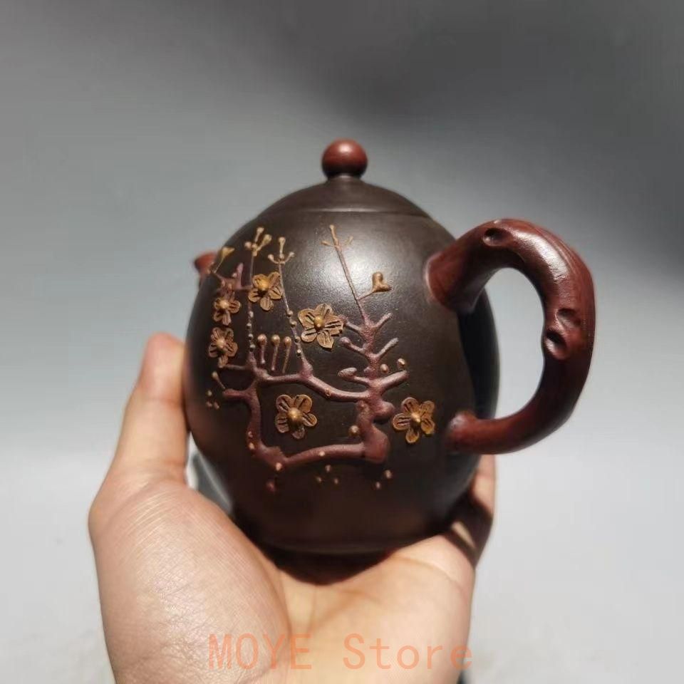 梅の花が春を告  中国古美術  紫砂壺・紫泥急須・茶壺・茶道具 梅の花が春を告 中国古美術 紫砂壺・紫泥急須・茶壺・