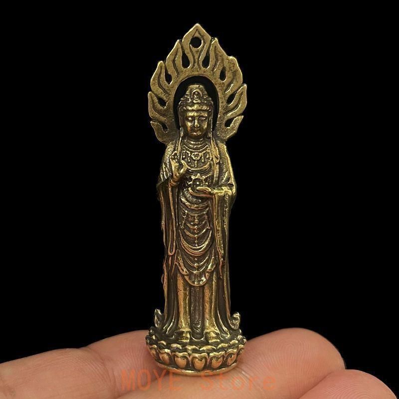 銅細工 聖観音菩薩像 装飾品 工芸品 美術品 置物 - メルカリ