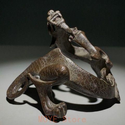 銅 細工 盤竜筆架 竜筆棚 文房四宝 書道具 文房具 工芸品 美術品 置物