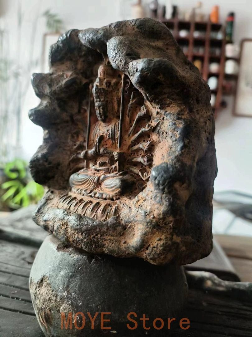 石像 彫刻 霊感の光 リビング玄関 博古架 茶台 装飾品 現代工芸品 美術品置物 石像 千手観音仏像 茶室 博古架 禅意 置物 装飾品 工芸品 - メルカリ