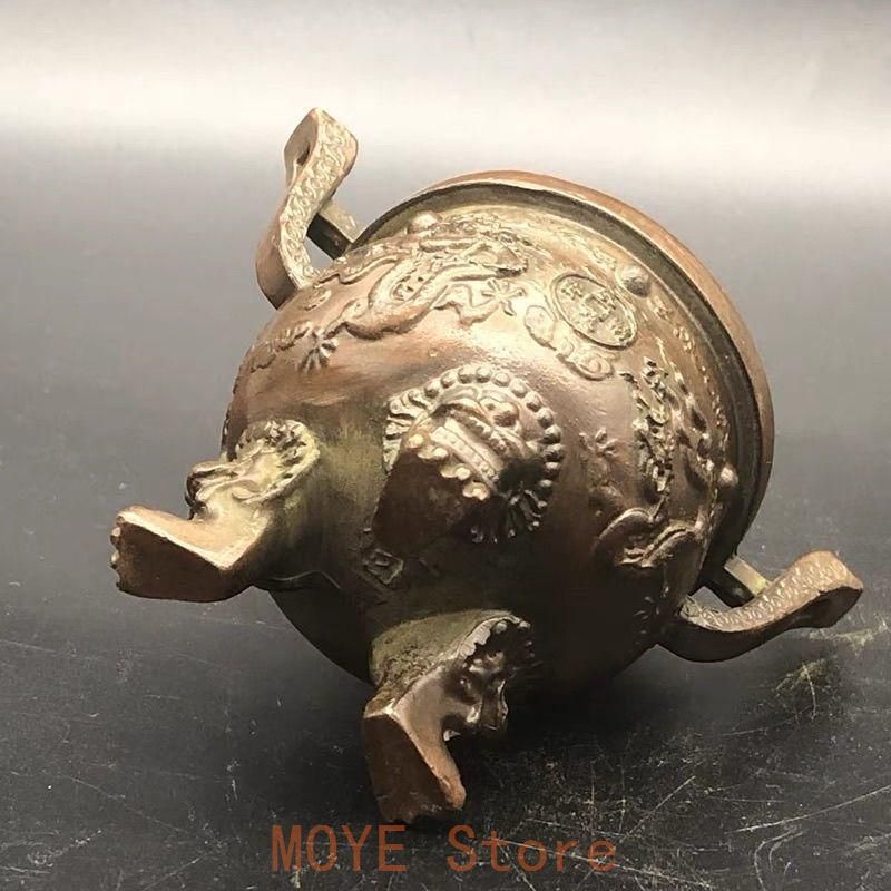 銅鼎 双龍香炉 三足炉 双耳瑞獣香炉 香道具 工芸品 置物 - メルカリ