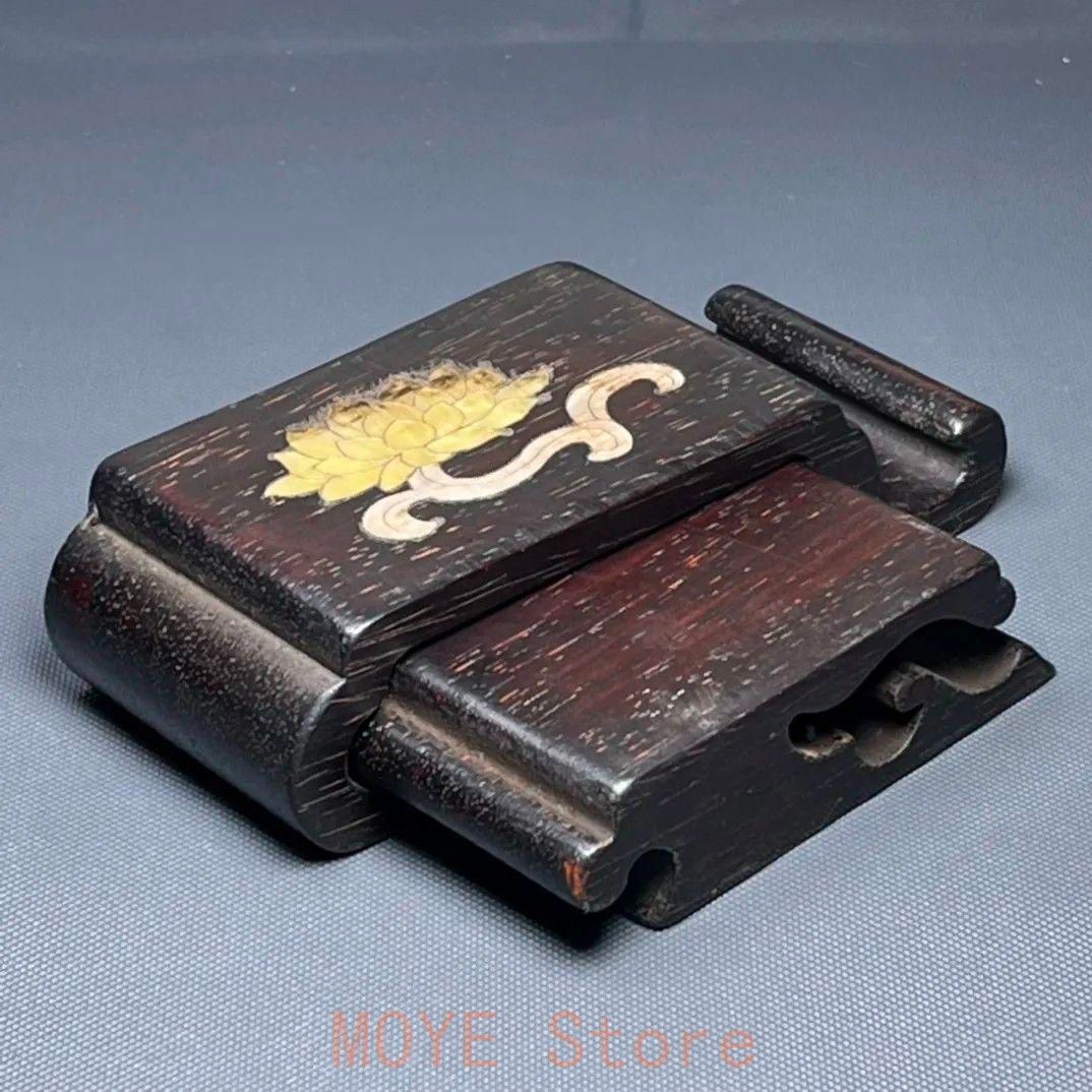 紫檀 象嵌貝殻 墨床 机面置物 筆架文房置物·案頭筆棚 書道具現代工芸品美術品 檀木 象嵌貝殻 墨床 机面 筆架文房置物・案頭 筆棚 書道具 現代工芸品