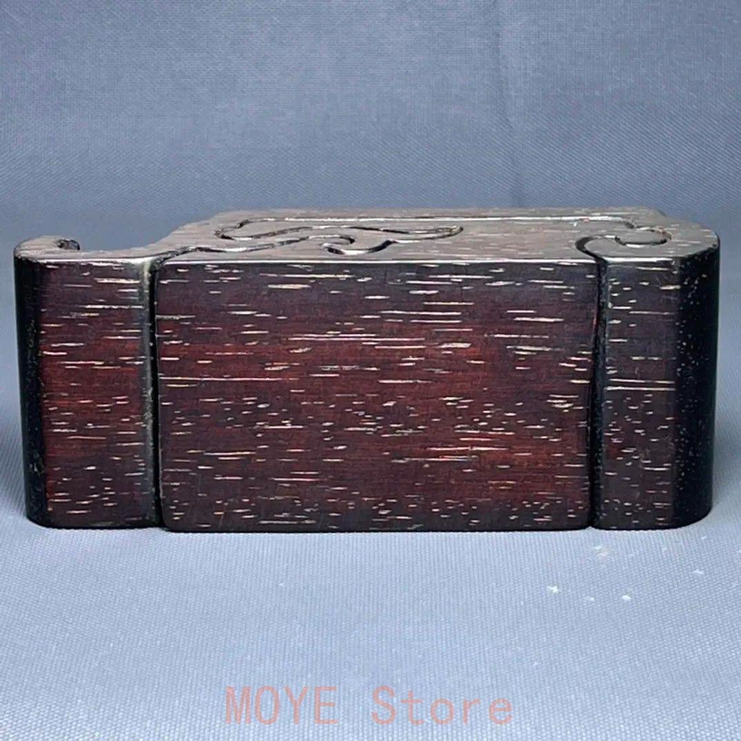 檀木 象嵌貝殻 墨床 机面 筆架文房置物・案頭 筆棚 書道具 現代工芸品