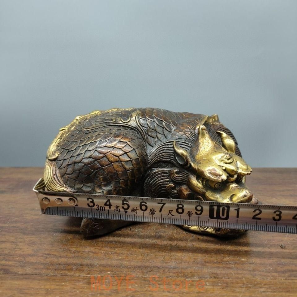 銅器 ヘチ 麒麟 文鎮 文房具 書房 酒?笥 装飾品 工芸品 置物 - メルカリ