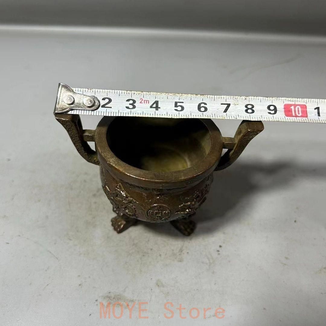 銅鼎 双龍香炉 三足炉 双耳瑞獣香炉 香道具 工芸品 置物 - メルカリ