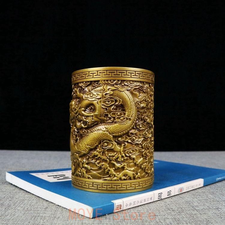 銅器 盤竜の 筆箱 書道具 文房具 現代工芸品 美術品 置物 - メルカリ