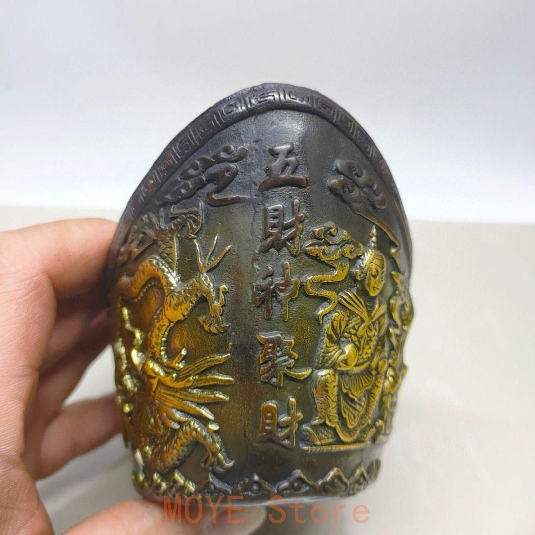 銅制 五路財神元宝 聚宝盆 招財進宝 応接間 博古架 装飾品 現代工芸品 置物 銅制 五路財神元宝 聚宝盆 招財進宝 応接間 博古架 装飾品 現代工芸品