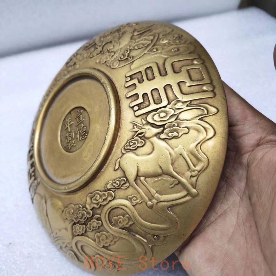 福禄寿の銅盤 銅製 装飾品 工芸品 美術品 置物 - メルカリ