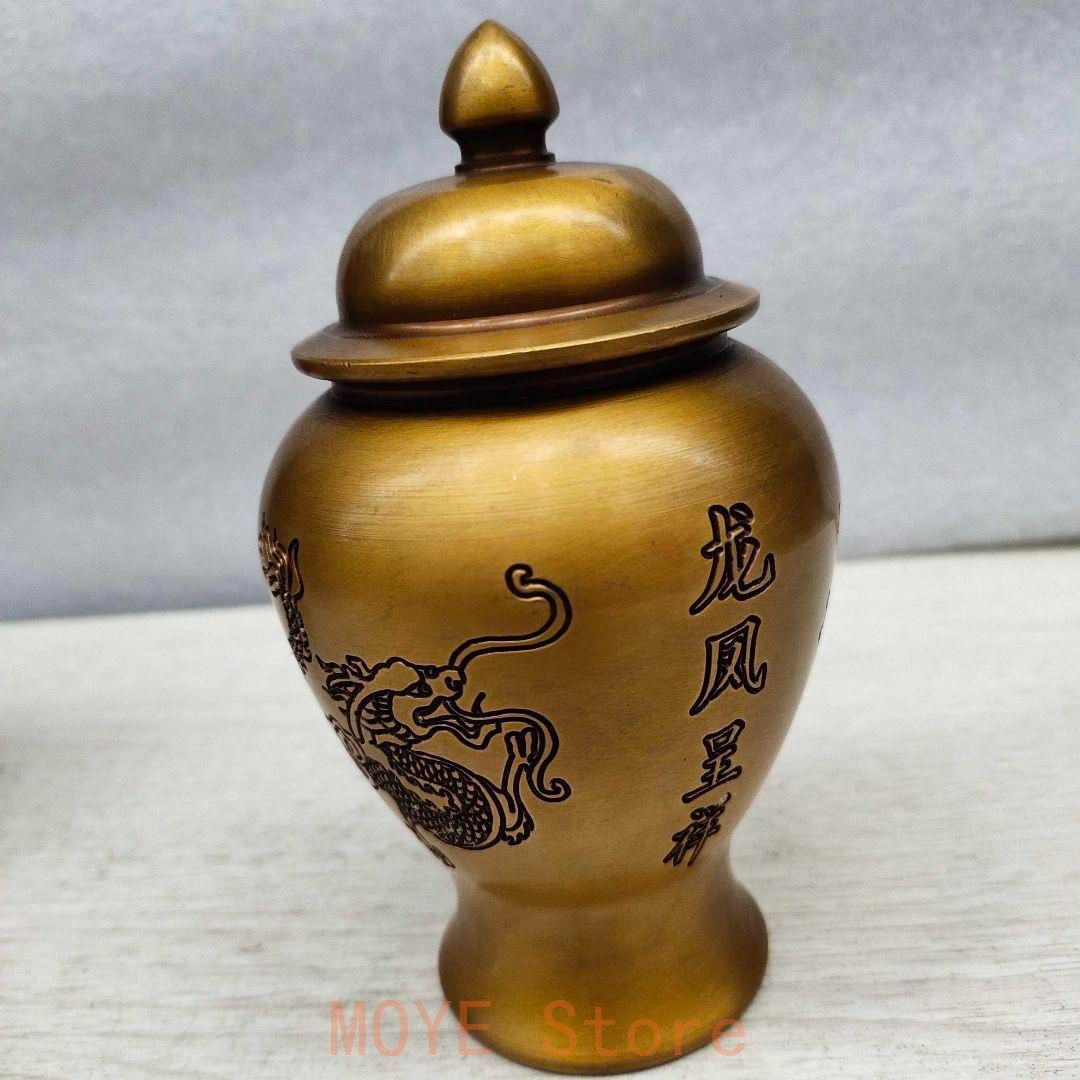 銅細工 将軍壺 龍鳳茶壺 茶道具 香道具 装飾品 工芸品 美術品 置物