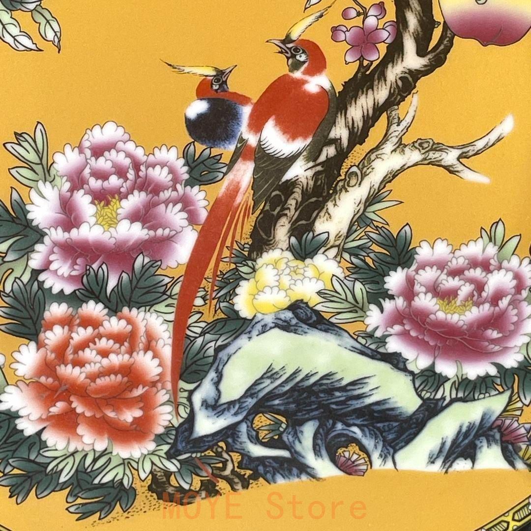 景徳鎮 パステル彩富貴長寿 陶板画 応接間 玄関 茶室 書斎 装飾品 工芸品置物 景徳鎮 パステル彩富貴長寿 陶板画 応接間 玄関 茶室 書斎 装飾品 工芸