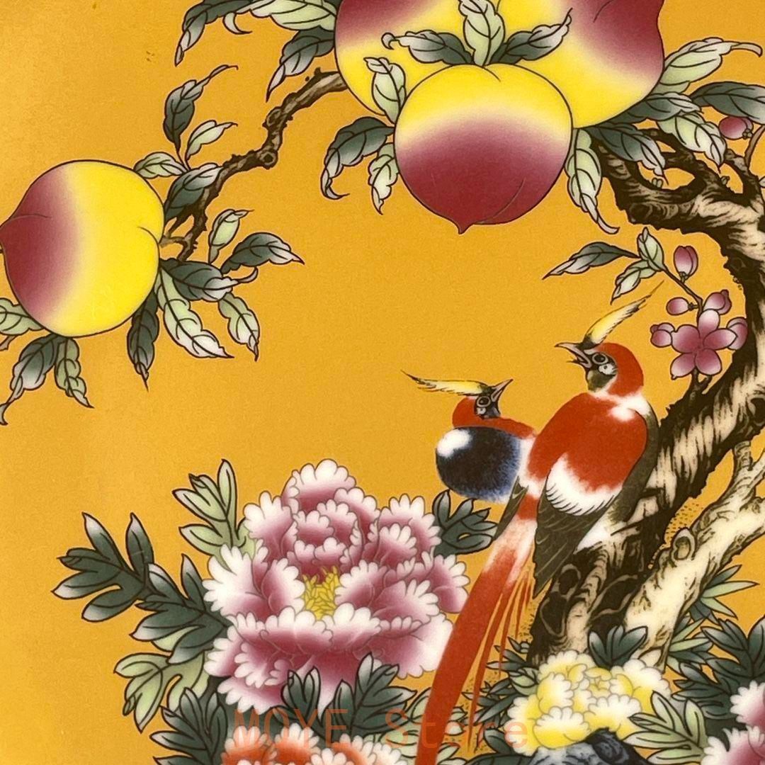 彩富貴長寿蒔絵賞盤 景徳鎮 陶磁器 装飾品 現代工芸品 美術品 置物