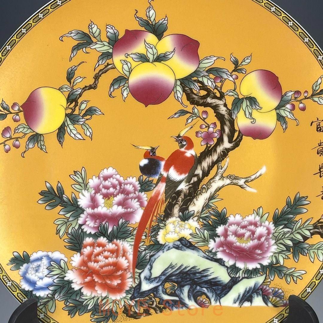 景徳鎮 パステル彩富貴長寿 陶板画 応接間 玄関 茶室 書斎 装飾品 工芸品置物 景徳鎮 パステル彩富貴長寿 陶板画 応接間 玄関 茶室 書斎 装飾品 工芸