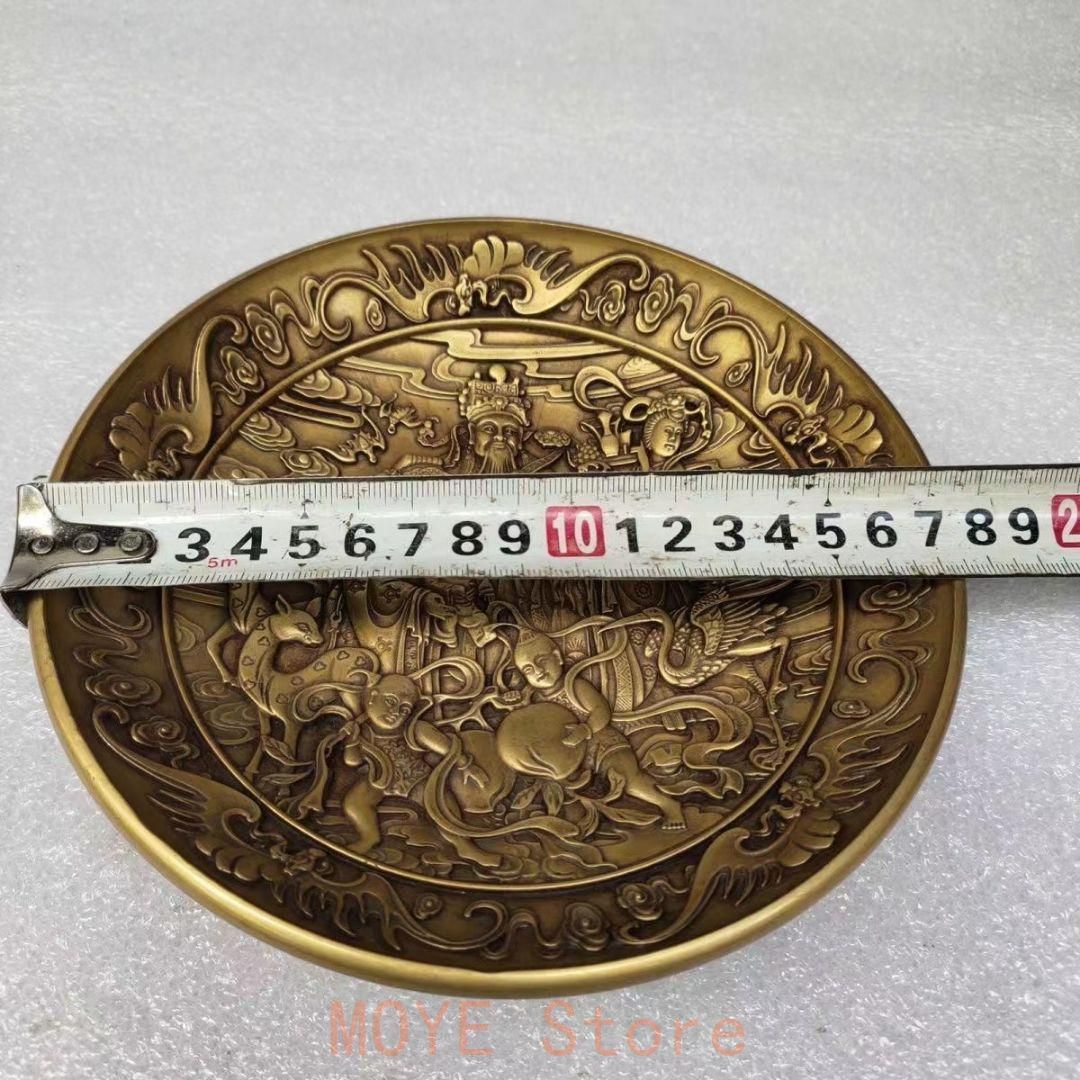 福禄寿の銅盤 銅製 装飾品 工芸品 美術品 置物 - メルカリ