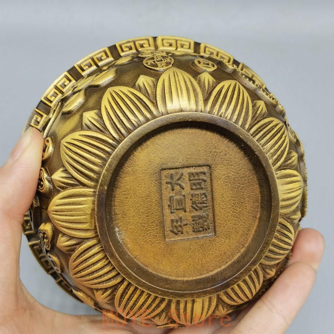 銅器 銅碗 招財進宝 聚宝盆 香炉 開運風水 装飾品 工芸品 置物 - メルカリ