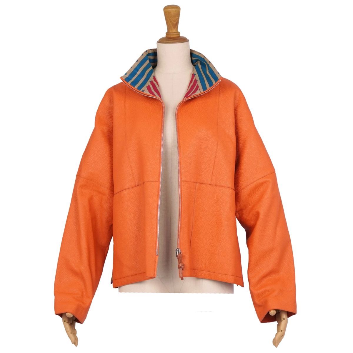 極美品 エルメス HERMES ジャケット 2023 レザージャケット ディアス