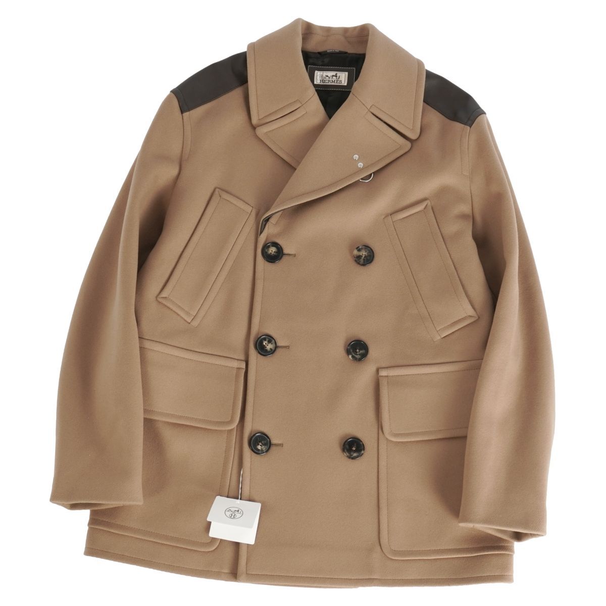 HERMES エルメス アーカイブ ジャケット Pコート ダブルブレスト HERMES - 未使用 Vintage エルメス HERMES コート ジャケット レザー
