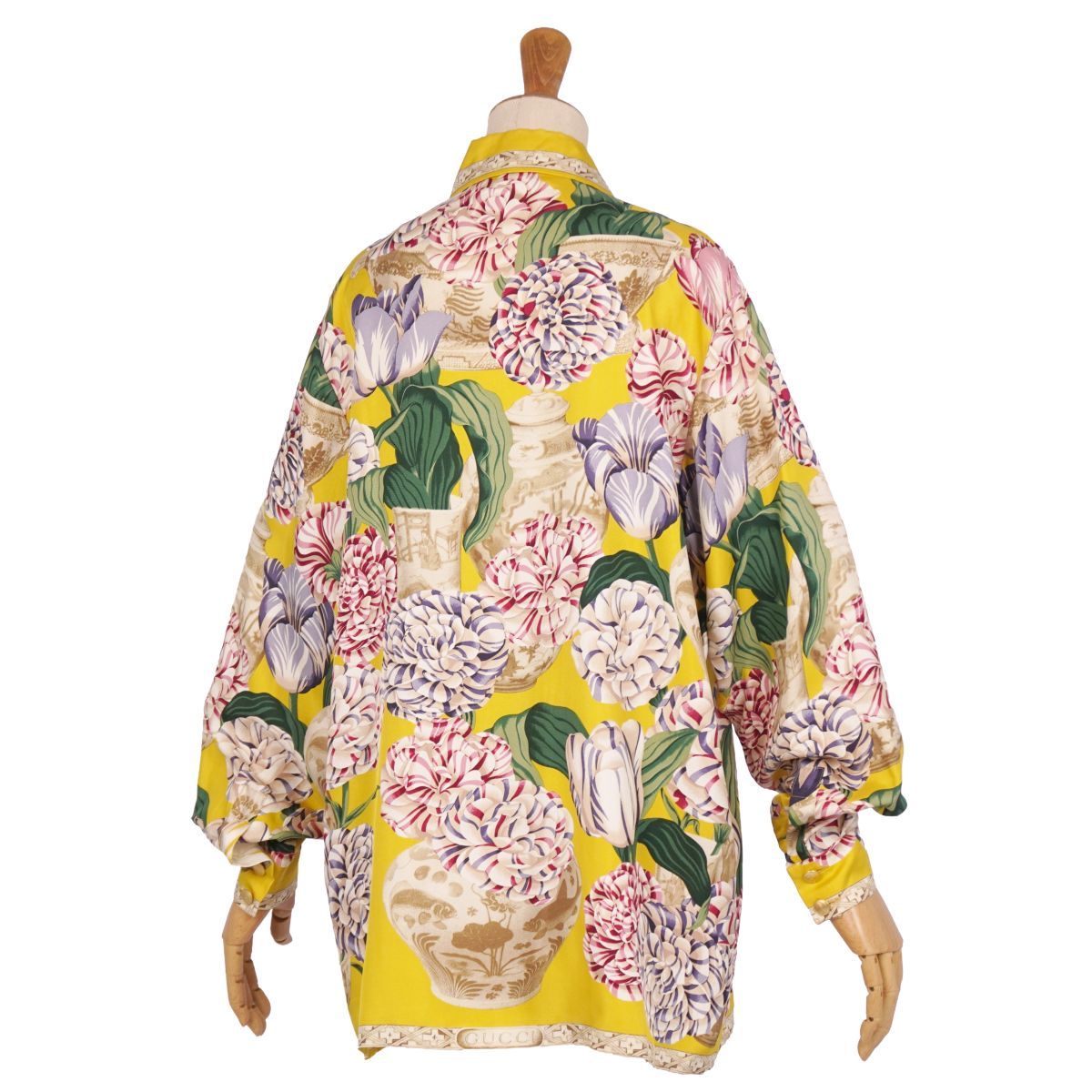 美品 グッチ GUCCI シャツ トムフォード期 ブラウス 総柄 シルク