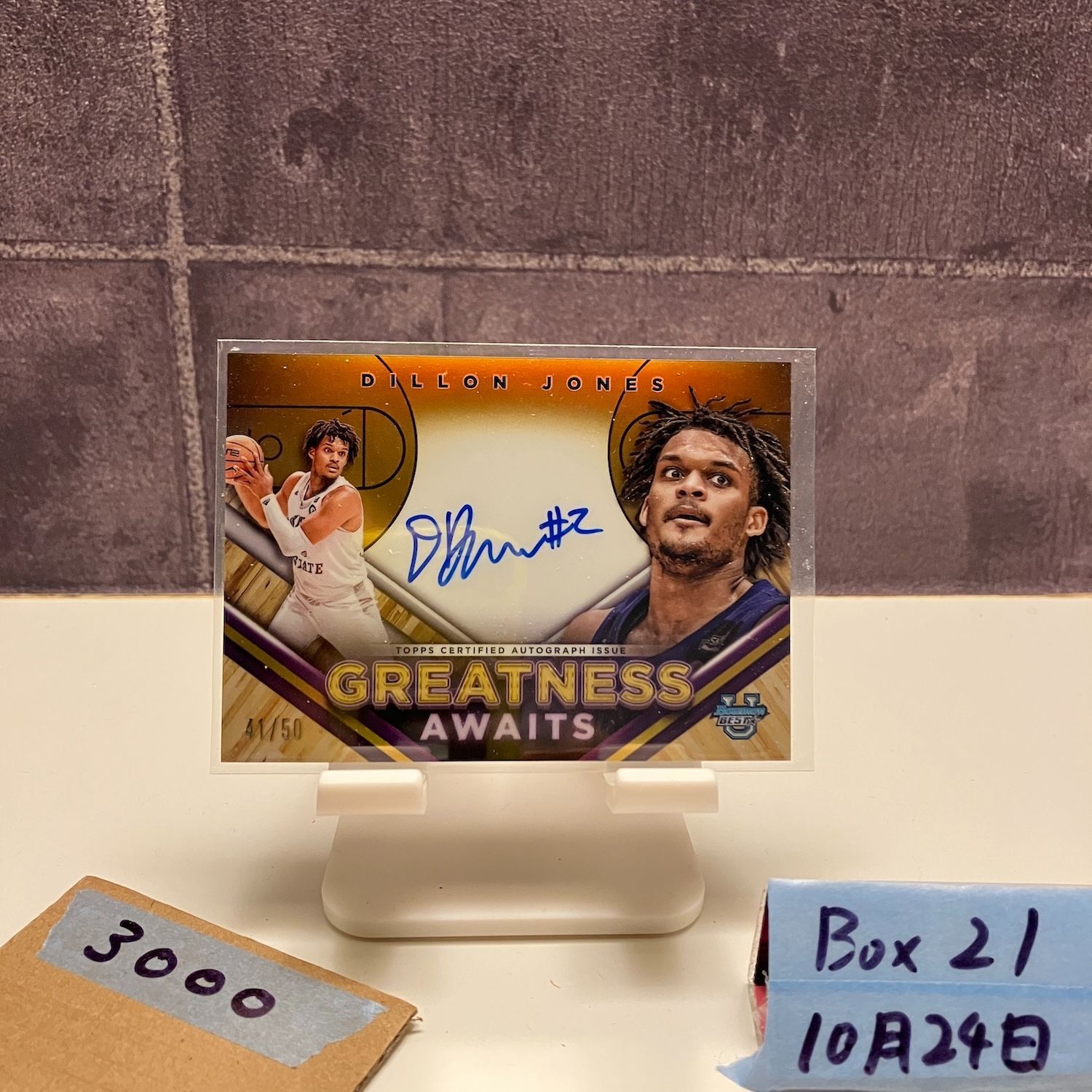 2024 Topps Bowman Best Dillon Jones 44/50 直筆サインカード Weber