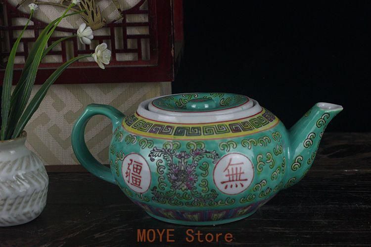 中国 景徳鎮 「萬壽無疆」蓋付き スープ鉢 シュガーポット 大鉢 茶釜