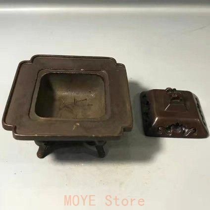 銅製四角形の香炉 香道具 装飾品 工芸品 美術品 置物 - メルカリ