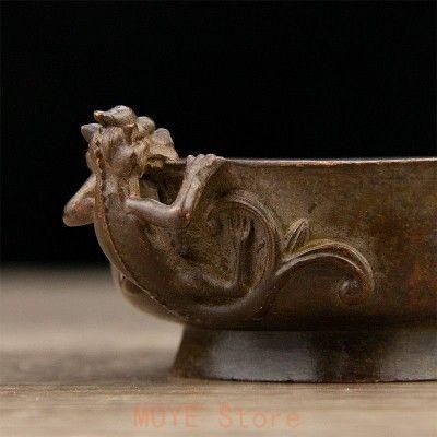 銅細工双龍耳香炉 茶道具 香道具 装飾品 工芸品 美術品 置物 - メルカリ