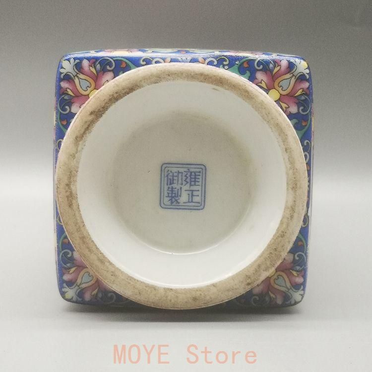 雍正粉彩花鳥天円地方花瓶 景徳鎮 陶磁器 装飾品 現代工芸品 美術品
